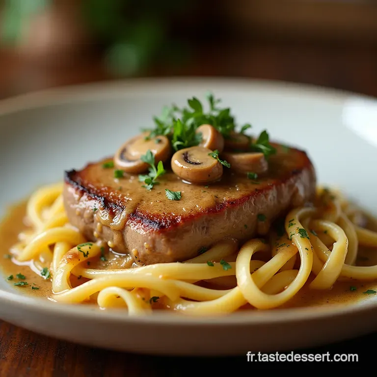 B&oelig;uf Stroganoff Classique Filet de B&oelig;uf Tendre dans sa Sauce Cr&eacute;m&eacute;e aux Champignons et Moutarde