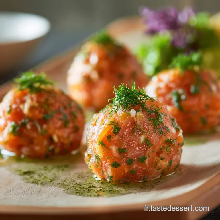 Boules de saumon Fra&icirc;cheur : Recette ap&eacute;ritif &eacute;l&eacute;gante aux fines herbes