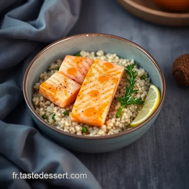 Bowl &Eacute;quilibr&eacute; Au Quinoa Et Saumon presentation