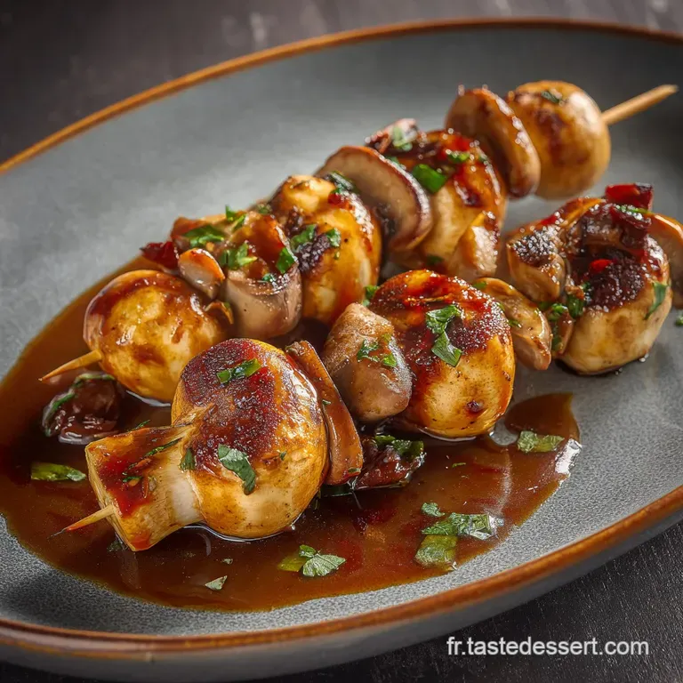 Brochettes De Champignons &Agrave; La Sauce Soja Le Secret De Lumami V&eacute;g&eacute;tal presentation