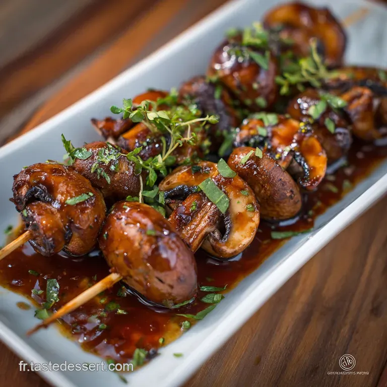 Brochettes de Champignons &agrave; la Sauce Soja Le Secret de lUmami V&eacute;g&eacute;tal