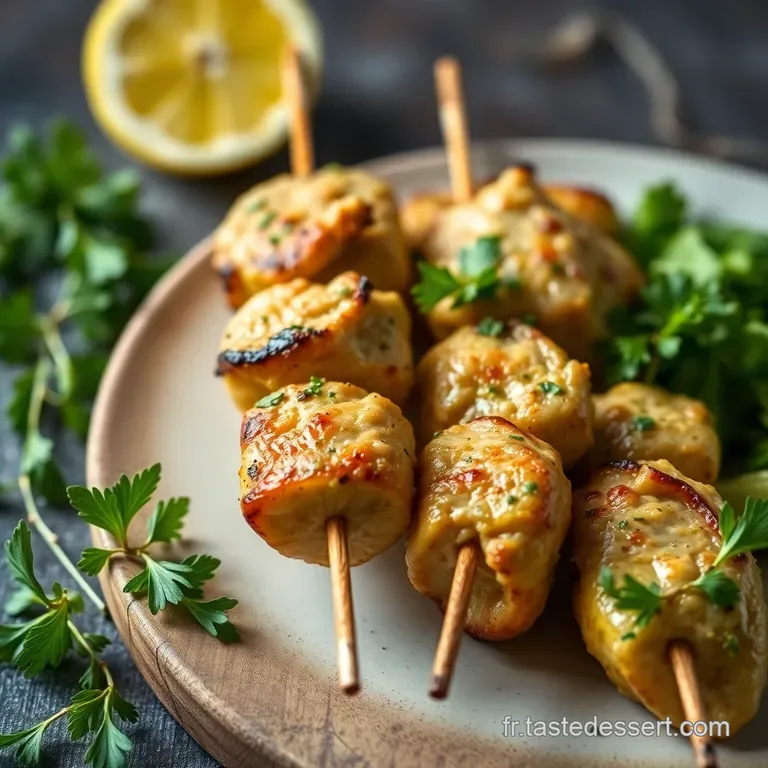 Brochettes de Poulet Marin&eacute;es au Citron Vert