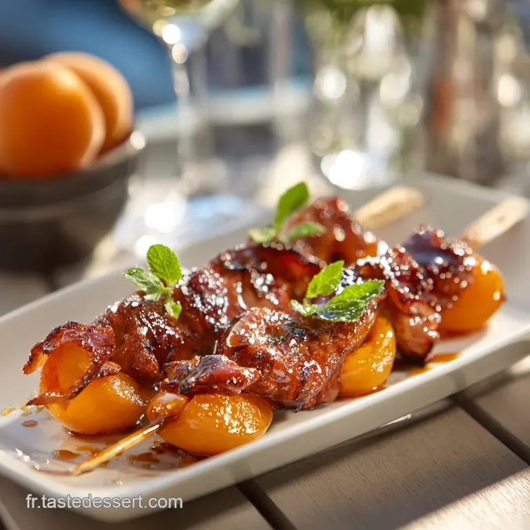 Brochettes de Magret de Canard aux Abricots R&ocirc;tis Le P&ecirc;ch&eacute; Mignon de l&Eacute;t&eacute;