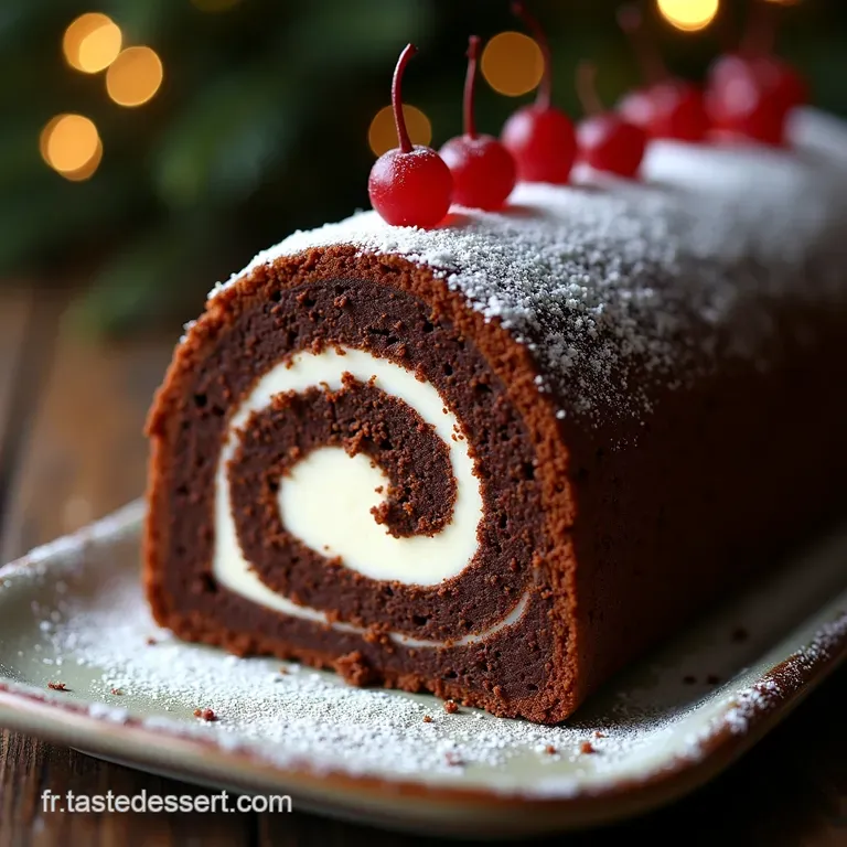 La B&ucirc;che de No&euml;l du Chef Roulade Moelleuse au Chocolat Noir Cr&egrave;me au Beurre &Eacute;pic&eacute;e et Gla&ccedil;age Miroir
