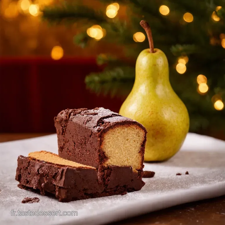 B&ucirc;che De No&euml;l Poire Chocolat Noir Et Croustillant Sp&eacute;culoos presentation