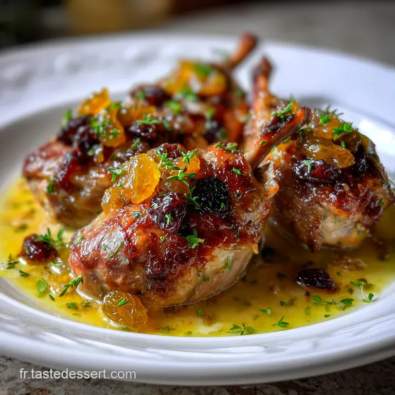 Caille Aux Raisins Secs : R&ocirc;tie Au Vin Blanc Et Thym presentation