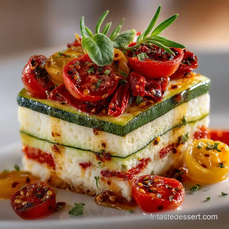 Cake Sal&eacute; De Provence Aux Courgettes Tomates S&eacute;ch&eacute;es Et Basilic Frais presentation