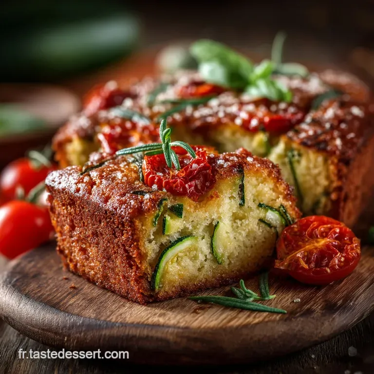 Cake Sal&eacute; de Provence aux Courgettes Tomates S&eacute;ch&eacute;es et Basilic Frais