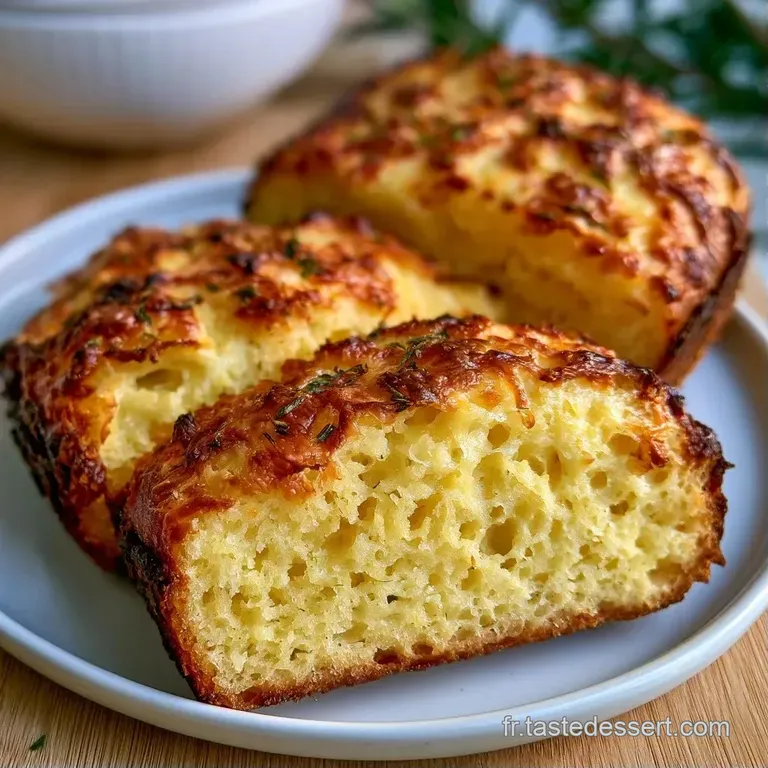 Une part de g&acirc;teau sal&eacute; &agrave; la cro&ucirc;te dor&eacute;e pos&eacute;e sur une assiette blanche, accompagn&eacute;e d'une feuille de persil frais.