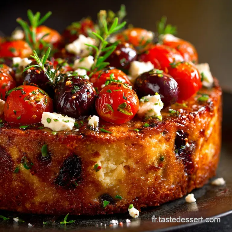 Cake Sal&eacute; Proven&ccedil;al Tomates Cerises Olives Kalamata Et Feta presentation