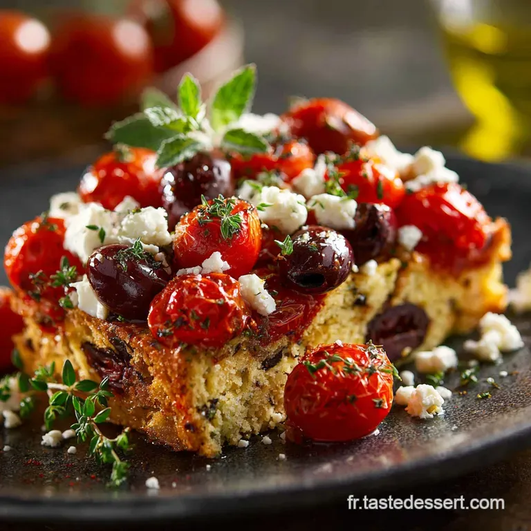 Cake Sal&eacute; Proven&ccedil;al Tomates Cerises Olives Kalamata et Feta