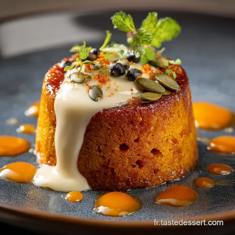 G&acirc;teau Myst&egrave;re Dautomne Citrouille C&oelig;ur Cr&eacute;meux Et Gla&ccedil;age &Eacute;rable presentation
