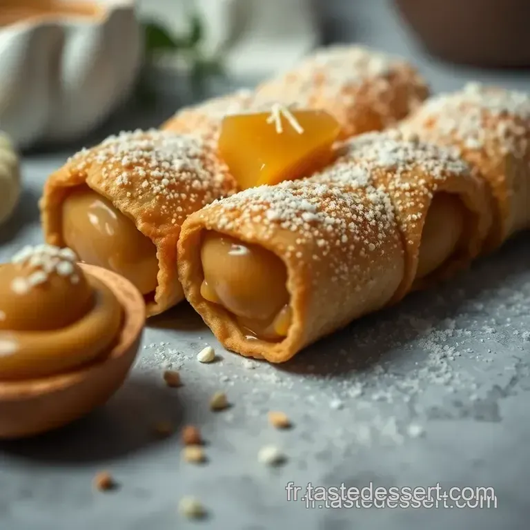 Cannoli Au Dulce De Leche Cuits &Agrave; L&rsquo;air Fryer Sans Huile presentation