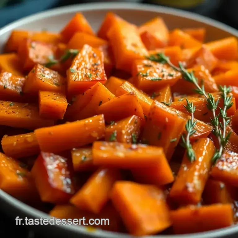 Carottes R&ocirc;ties Au Four &Agrave; La Miel Et Aux Herbes presentation