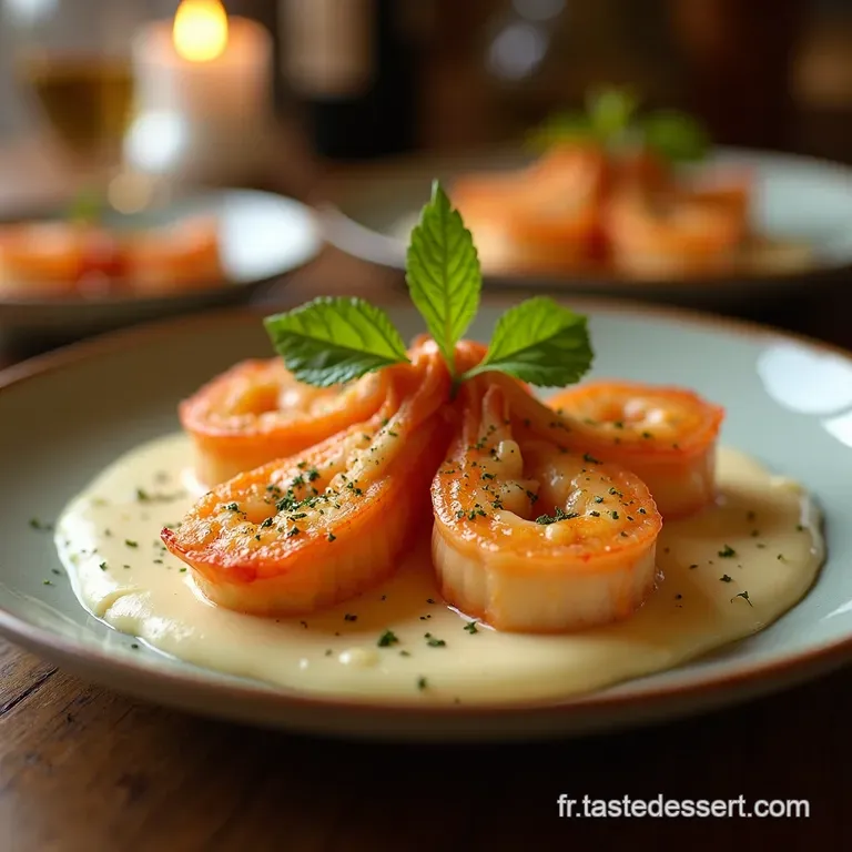 Cassolettes De Saintjacques Et Crevettes &Agrave; La Cr&egrave;me Parfum&eacute;e presentation