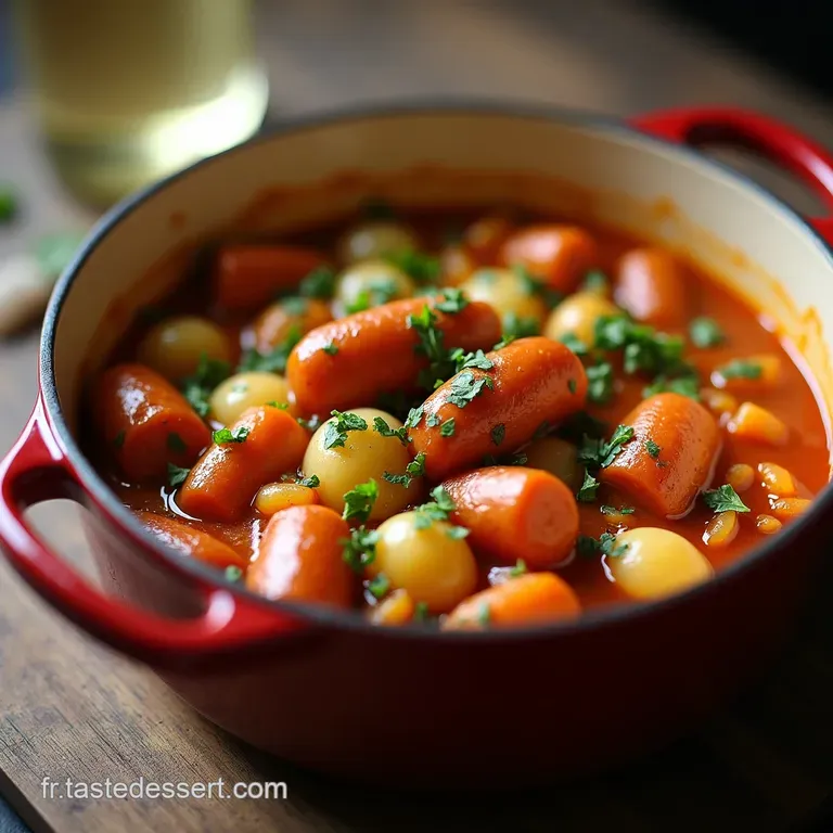 Le Cassoulet Express du Dimanche Soir Saucisse Haricots Blancs et Cro&ucirc;tons Tout dans la M&ecirc;me Marmite