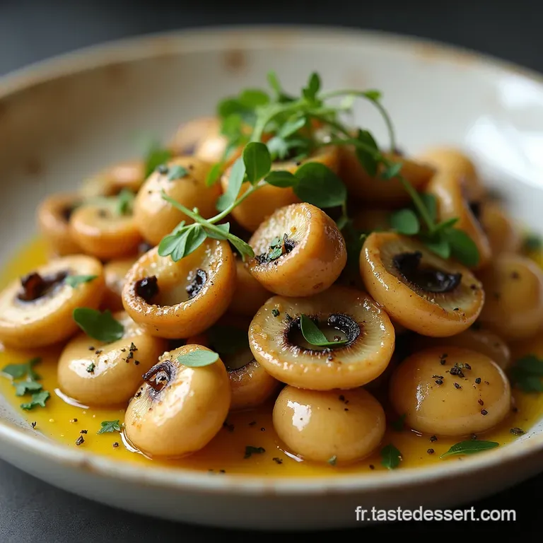Champignons &agrave; la Grecque Marinade Citronn&eacute;e et Herbac&eacute;e Simplicit&eacute; M&eacute;diterran&eacute;enne