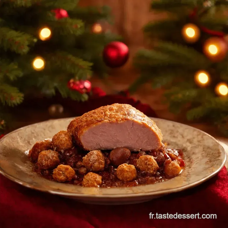 Chapon Festif R&ocirc;ti Aux Marrons Et Ar&ocirc;mes De Truffe presentation