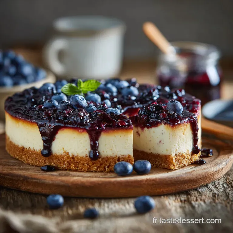 Cheesecake Cru V&eacute;gan Aux Myrtilles Et Croustillant De Pacanes presentation