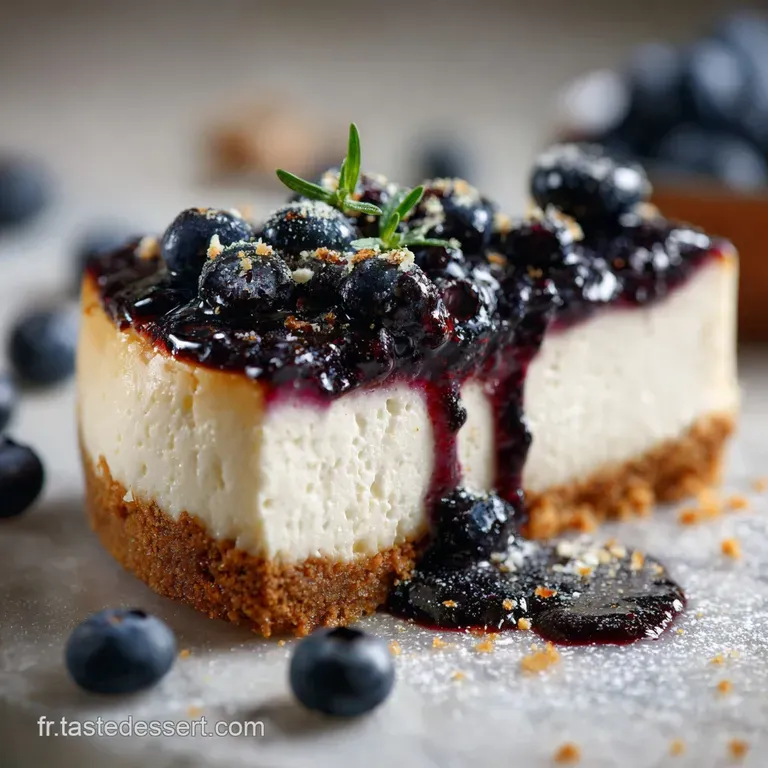Cheesecake Cru V&eacute;gan aux Myrtilles et Croustillant de Pacanes