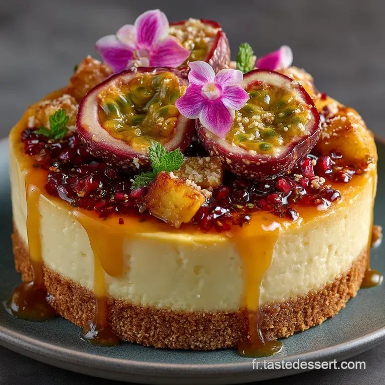 Cheesecake V&eacute;gan aux Fruits de la Passion Sans Cuisson