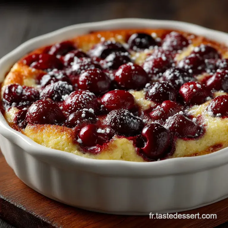 Le Classique Clafoutis Aux Cerises Moelleux Et Parfum&eacute; &Agrave; La Vanille presentation