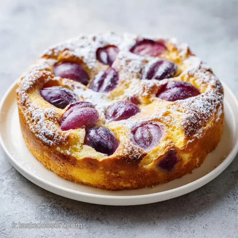 Une part triangulaire sur assiette blanche, r&eacute;v&eacute;lant un c&oelig;ur tendre et des fruits pourpres aux reflets brillants.