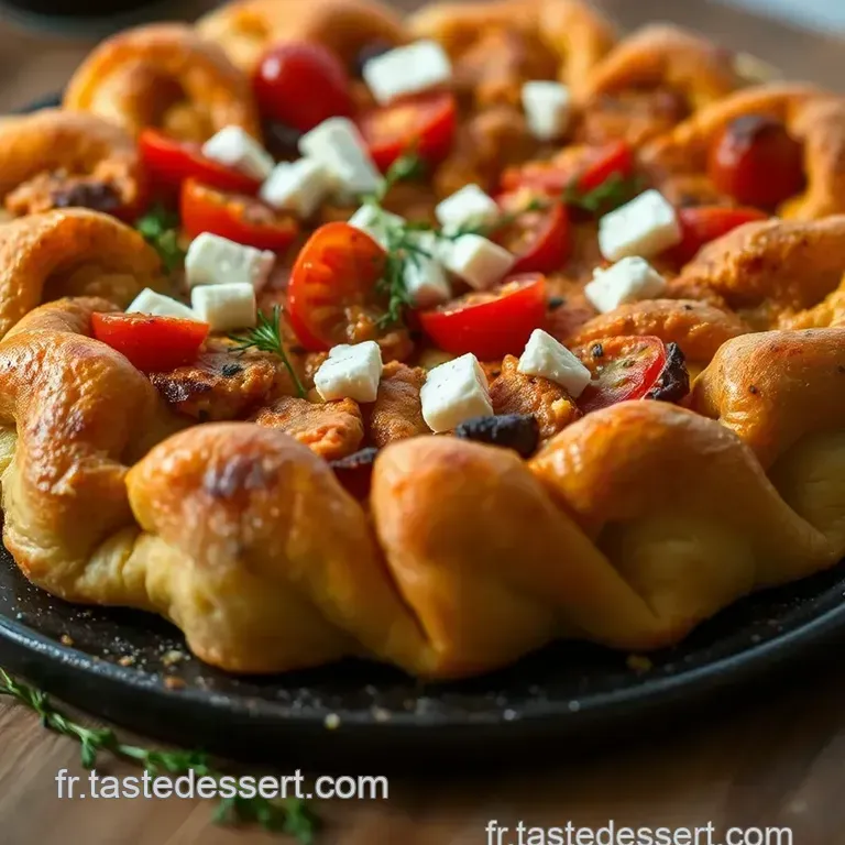 Couronne Feuillet&eacute;e Ap&eacute;ritive: Poulet Tomates Et Feta presentation