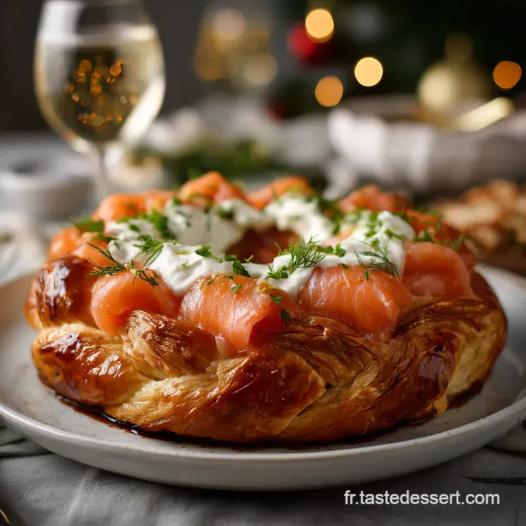 Couronne Feuillet&eacute;e Saumon Ap&eacute;ro No&euml;l Chic