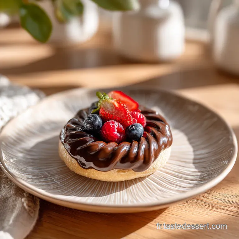Elegant ramekin filled with velvety chocolate custard, a delicate dusting of cocoa and a single raspberry.