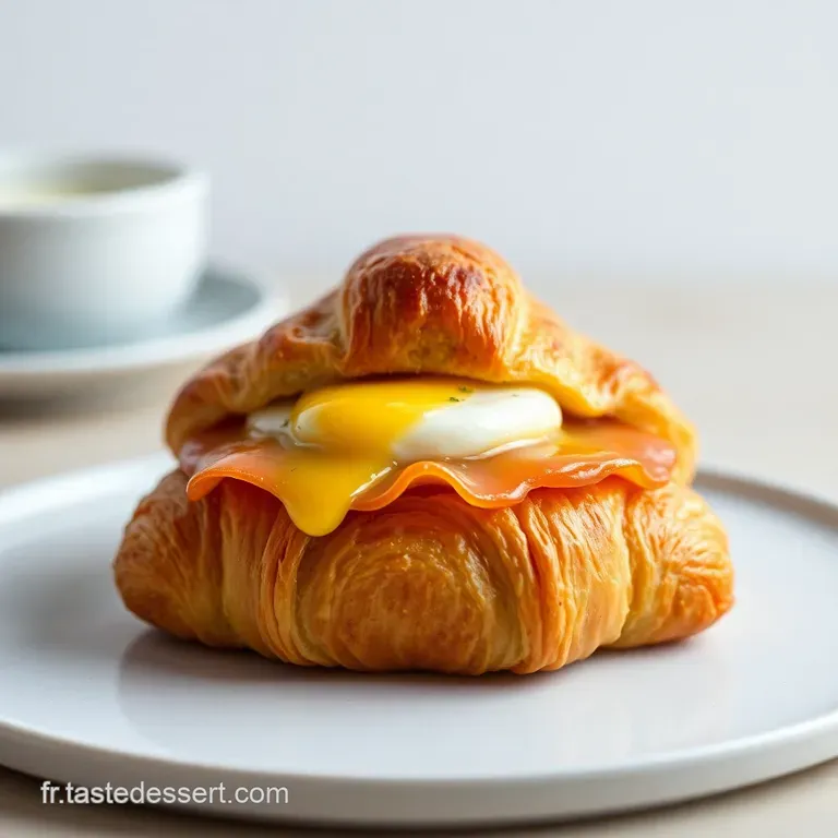 Croissants Garnis aux &OElig;ufs Brouill&eacute;s Jambon et Fromage