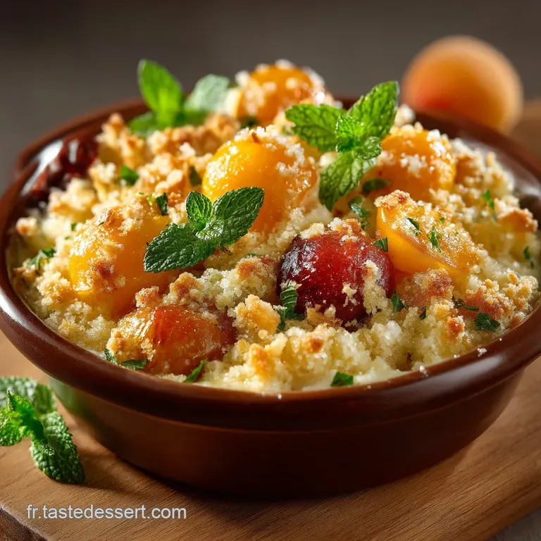 Le Croustillant De P&ecirc;ches Et Abricots Au Beurre Noisette Un Classique De L&eacute;t&eacute; Revisit&eacute; presentation