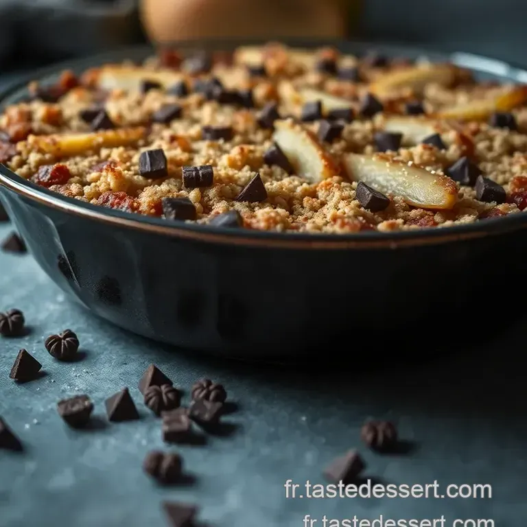 Crumble Poire Chocolat: Un D&eacute;lice De Fruits Et De Chocolat presentation