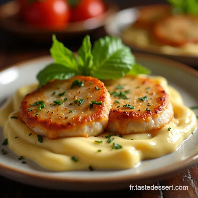 Escalopes De Veau &Agrave; La Cr&egrave;me Et Aux Champignons Lauthentique presentation