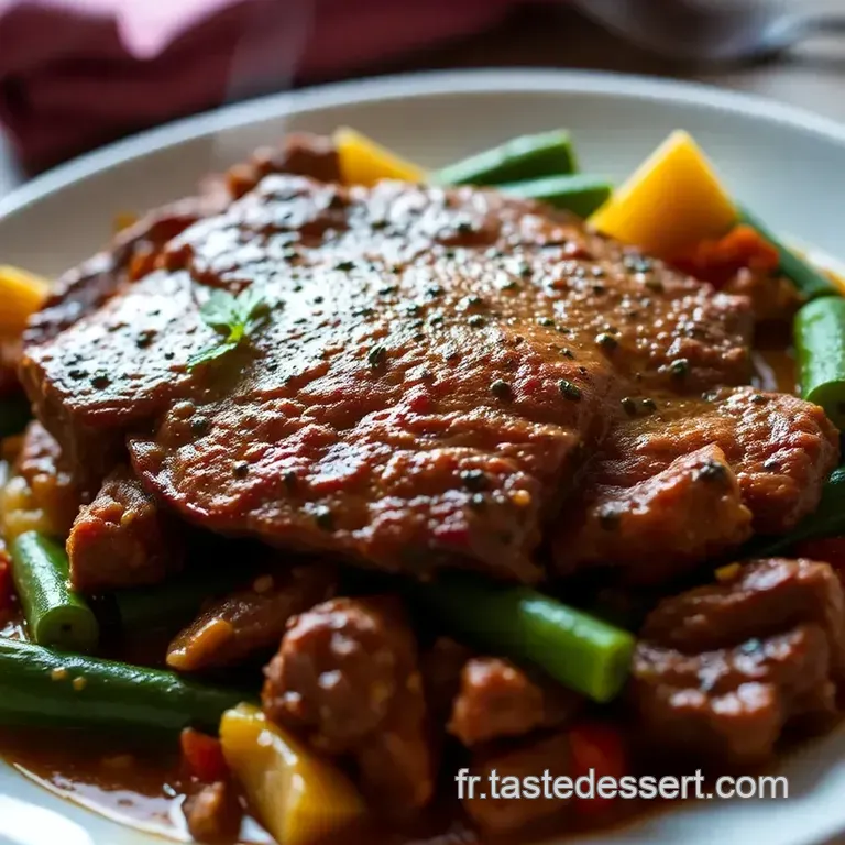 Faux-Filet De B&oelig;uf Aux &Eacute;pices Cajun Et Courgettes Citronn&eacute;es presentation