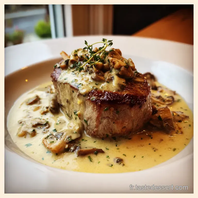 Filet Mignon de Porc Sauce Cr&eacute;m&eacute;e au Cidre et Champignons