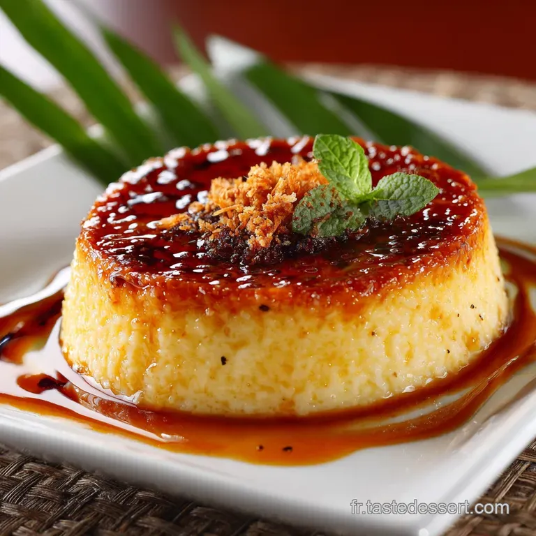 Flan Coco Br&eacute;silien L&eacute;vasion tropicale de la cr&egrave;me renvers&eacute;e