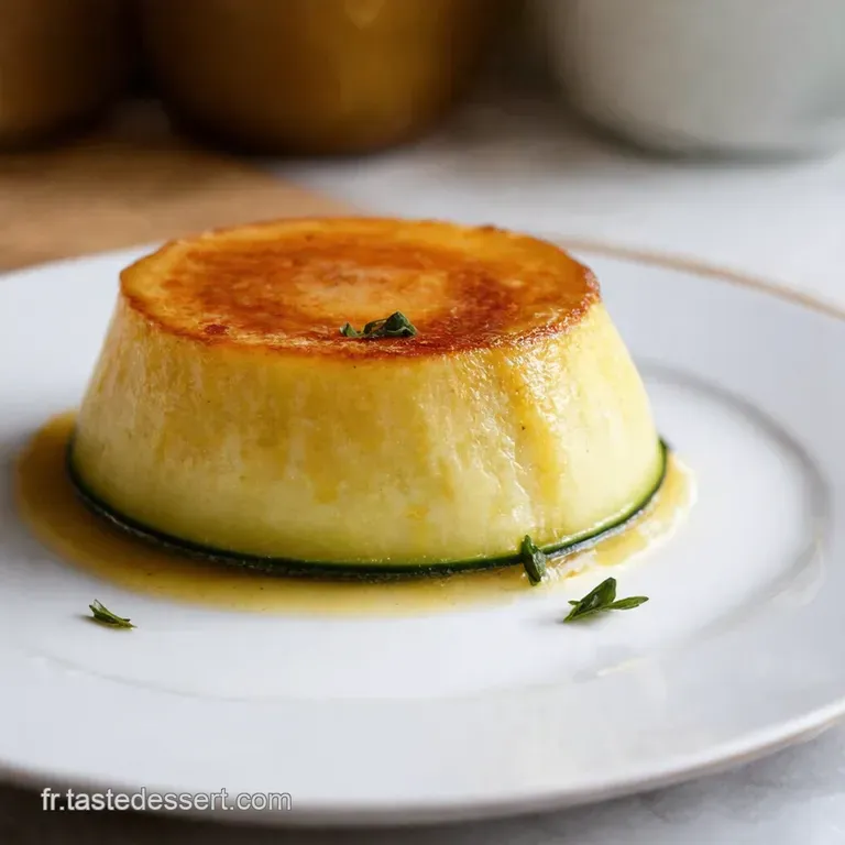 Flan De Courgette Herbes Fra&icirc;ches Et Cr&egrave;me Onctueuse presentation