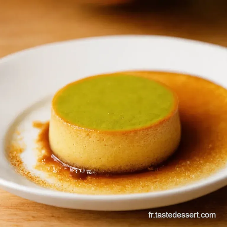 Flan P&acirc;tissier Au Matcha P&acirc;te Sabl&eacute;e Maison presentation