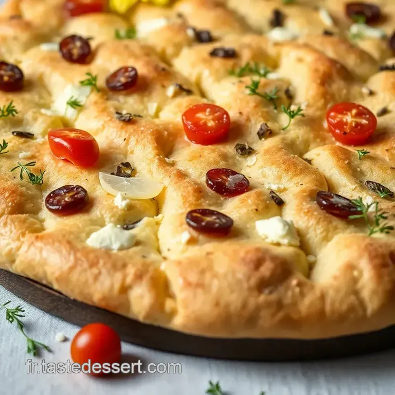 Focaccia Fleurie Au Ch&egrave;vre Frais: a Garden on Bread presentation
