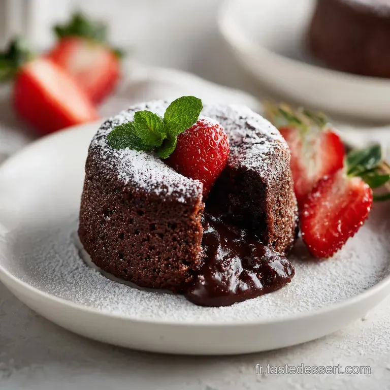 Warm, oozing chocolate fondant with a dollop of creamy mascarpone and a raspberry.