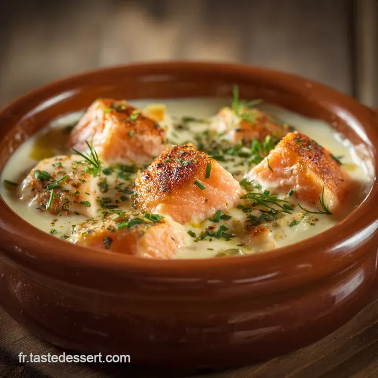 Fondue De Poireaux Cr&eacute;meuse Au Saumon Fum&eacute; Le Classique R&eacute;invent&eacute; presentation