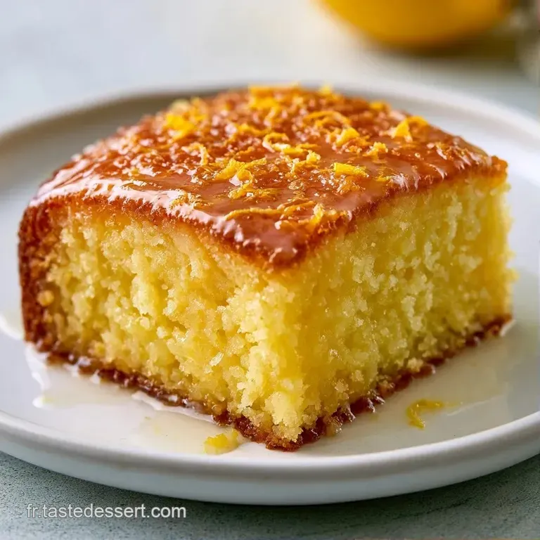 Part de g&acirc;teau &agrave; la texture a&eacute;r&eacute;e pos&eacute;e sur porcelaine blanche, agr&eacute;ment&eacute;e d'une feuille de menthe et de cr&egrave;me.