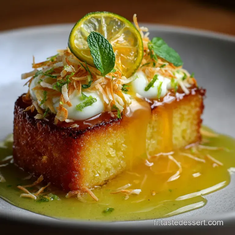 G&acirc;teau Moelleux Citron Vert Coco Le Secret du Sirop dImbibage Intense