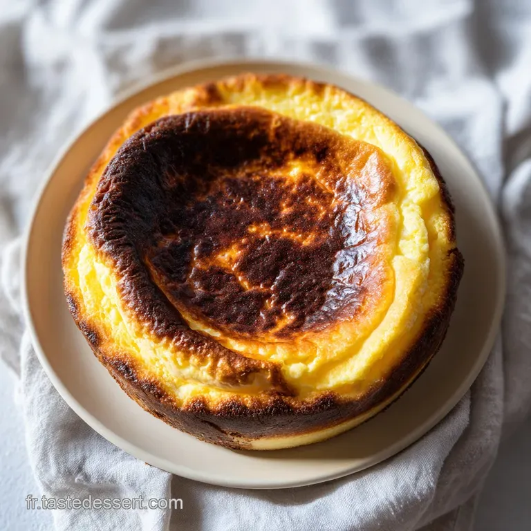 A slice of baked cheesecake revealing a molten, creamy center, drizzled with raspberry coulis.