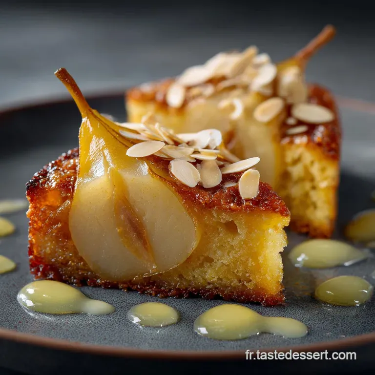 G&acirc;teau Moelleux Aux Poires Et Amandes Le Classique Rustique Et Fondant presentation