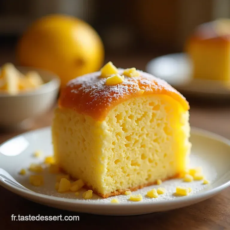 G&acirc;teau Nuage Au Citron Cheesecake Japonais presentation