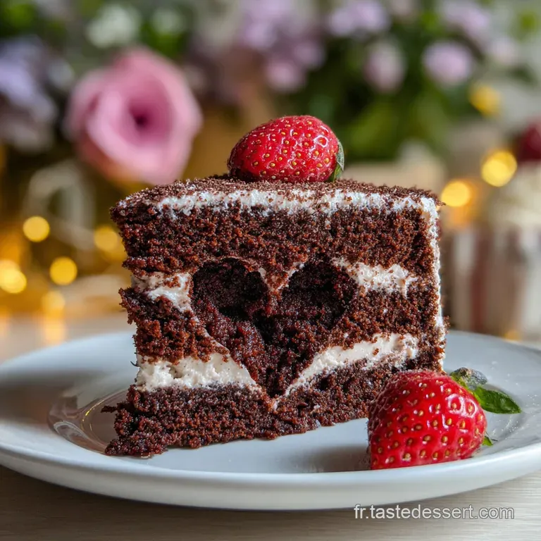 G&acirc;teau Saint-Valentin: C&oelig;ur Chocolat Intense