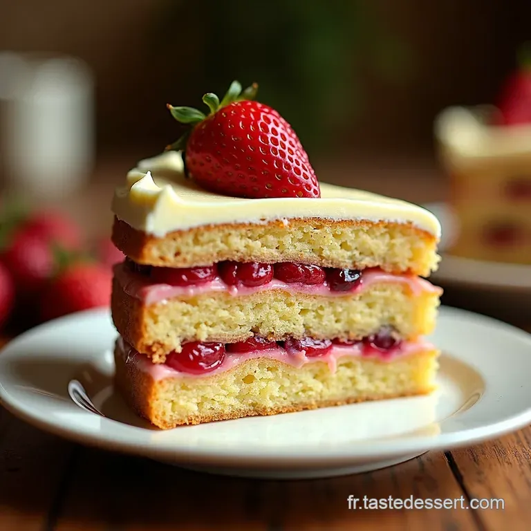 G&acirc;teau Vertical Fraiseamande Le Magnifique presentation