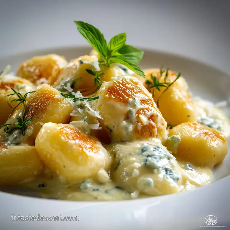 Gnocchi Au Gorgonzola Le Velout&eacute; Cr&eacute;meux Et Fondant Pr&ecirc;t En Un &Eacute;clair presentation